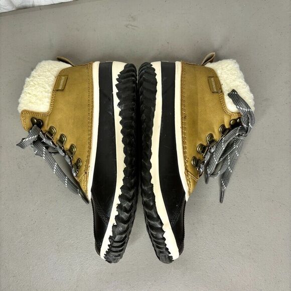 JBU Waterproof Duck Boots Womens Size 7 M Tan Black Lace Up Winter Ankle - Picture 3 of 10